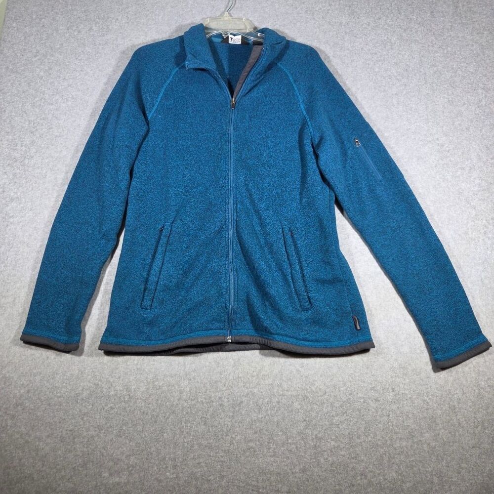 Eastern Mountain Sports Womens XL Sweater Fleece Full Zip Jacket Blue Heather